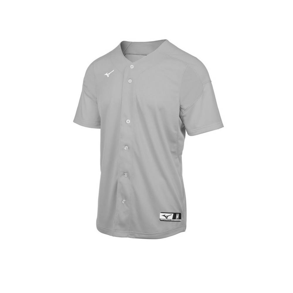 Mizuno Men's Aerolite Full Button Baseball Jersey Grey (350713-LZJ)